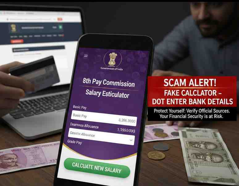 8th Pay Commission Alert Scammers Use Fake ‘Salary Calculators’ to Drain Bank Accounts
