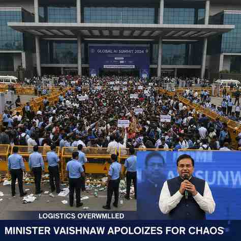 Logistics Overwhelmed Minister Vaishnaw Apologizes for AI Summit Chaos as 70,000 Descend on Venue