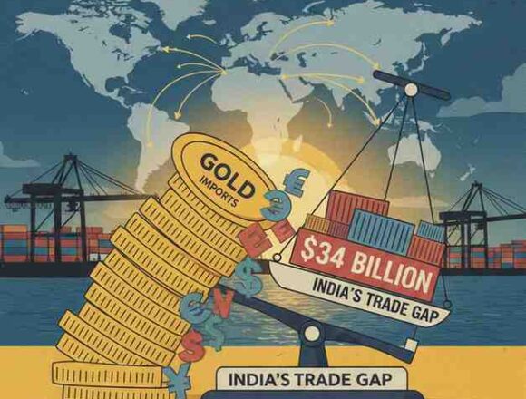 The Glittering Deficit Gold Imports and Global Shifts Push India’s Trade Gap to $34 Billion