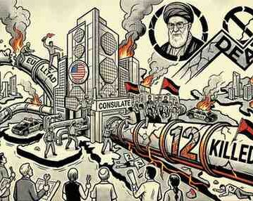 Chaos in Karachi 12 Killed as Mob Attacks US Consulate Following Khamenei’s Death