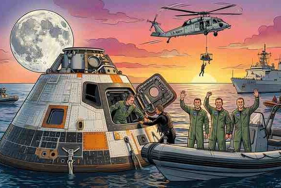 NASA Artemis II Crew Splashes Down After Historic Moon Flyby What It Means for India Space Partnership-Wisekhabar NASA Artemis II Crew Splashes Down After Historic Moon Flyby What It Means for India Space Partnership