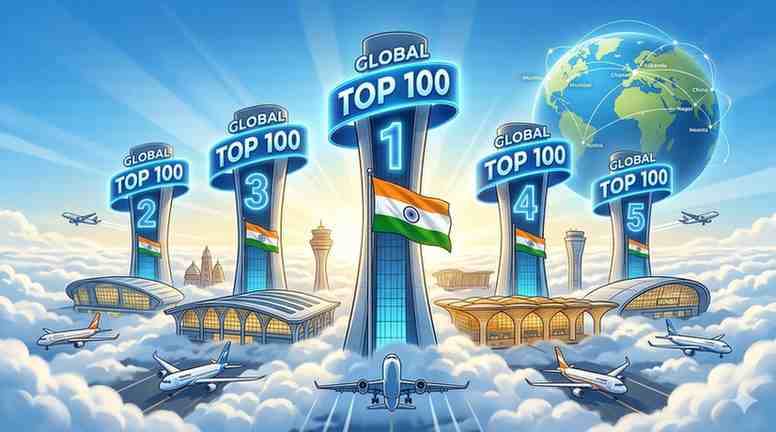 Sky-High Success Delhi’s IGI Leads as 5 Indian Airports Break into Global Top 100