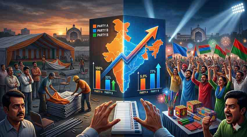 Tents Down and Crackers Ready The Polarizing Spectacle of India’s 2026 Election Trends