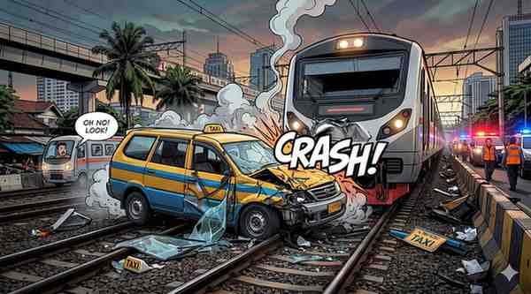 Tragedy in Jakarta Taxi Stall Triggers Deadly Train Collision